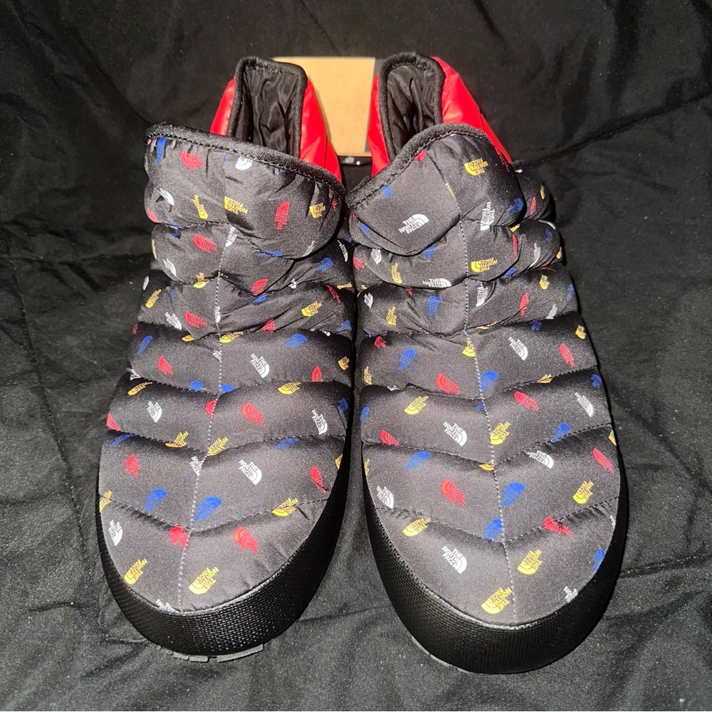 The North Face Black Quilted Loafers with Multicolor Accents